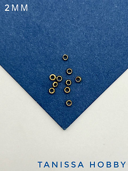 Кримпы зажимные 2мм, позолота. М611