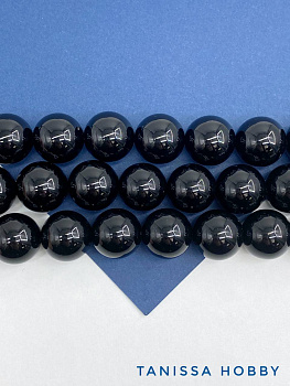 Черный агат, бусина, 16мм, штука, Б277