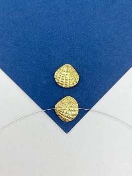 Бусина разделительная ракушка, 13х12мм, позолота, Р131