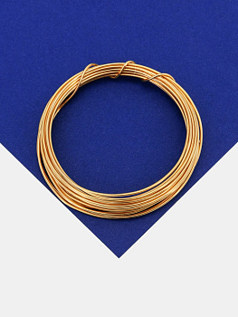 Проволока ювелирная, 1мм, 3 метра, цвет позолота 18 карат, ПР118