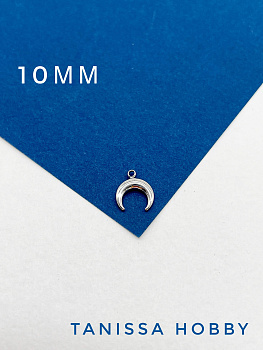 Подвеска кулон лунница 10мм, родий, С801