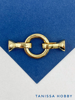 Карабин застежка кольцо 36х16мм, позолота, К312