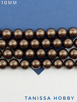Жемчуг Майорка, шоколадный, Chocolate, 10мм, нить, МА211