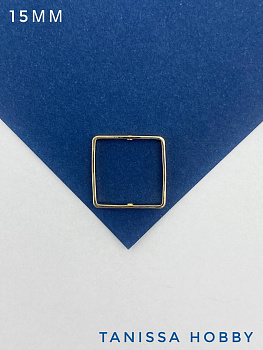 Коннектор рамка квадрат 15мм, позолота, Р807