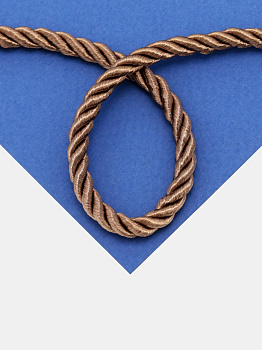 Шнур витой бежевый светлый коричневый 5мм, метр, Ш044