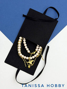 Мешочек для украшений, черный, эко-замша, Ц069