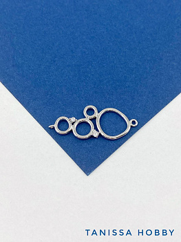 Коннектор круги и овал, пузырьки, родий, Д429