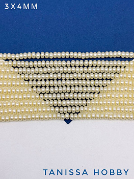 Жемчуг Майорка, кукуруза, сливочное масло, 3х4мм, нить, МА173