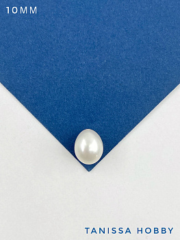 Жемчуг капля рис, полупросверленный для вклейки, 10мм, АА, (культивированный) ШТУКА, Ж119.