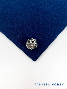 Бусина разделительная, ажурная, 6мм, родий, ШТУКА, С803