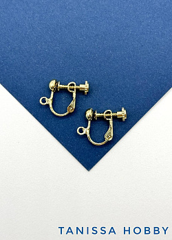 Швензы клипсы, позолота. Ю.Корея. 412