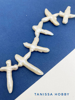 Жемчуг, горизонтальный, барочный (культивированный), крест, 38-43 мм, ШТУКА, Ж021