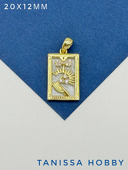 Подвеска карты Таро Маг, белая, позолота, Р419