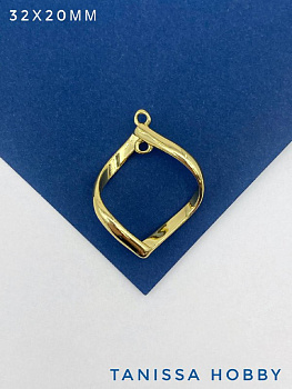 Подвеска коннектор спираль 32х20мм, позолота, Ю731