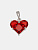 Подвеска сердце фианит красный 14мм, родий, Ю325