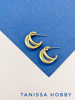 Швензы пусеты серьги, позолота, Е621