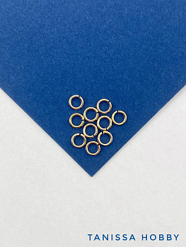 Соединительные колечки 4мм, толщина 0,7мм, 4х0,7мм, 10шт, позолота, РА032