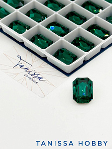 Кристалл прямоугольник Octagon, Emerald, 14х10мм, Tanissa Crystals, СТ433