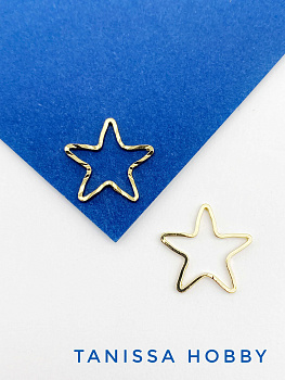 Звезда коннектор неразъемный 16мм, позолота, К035