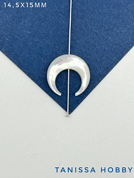 Перламутр бусина лунница, 15мм, штука, ПМ077