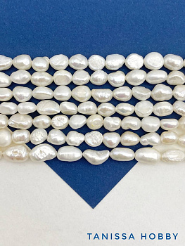 Жемчуг натуральный культивированный барочный картошка, 8мм, АВ, нить, Ж176