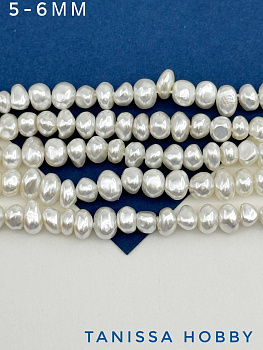 Жемчуг Майорка барочный, 5-6мм, 1/2 нити, МА102