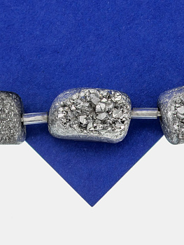 Тонированная бусина кварца, серебряный, 13-15мм, штука, Б062