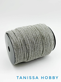 Стразовый шнур, прозрачный CRYSTAL, 5мм, полый, 10СМ, Л61