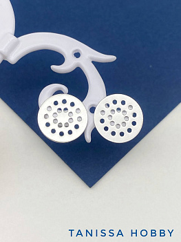 Швензы пусеты 12мм с отверстиями, основы для плетения, родий, Е816