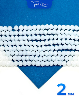 Хрусталь Рондели 2мм, белый опал, нить. Х085