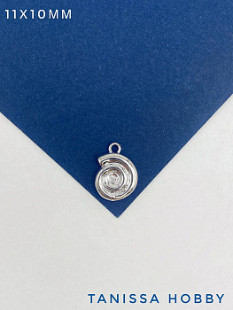 Подвеска ракушка 11х10мм, родий, Ю802