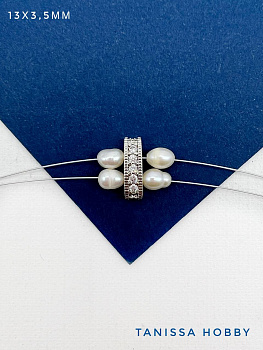 Разделитель многорядный на 2 нити, родий, Р127