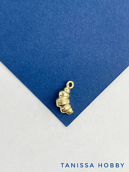 Подвеска круассан, 12мм, позолота, Д420