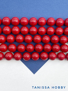 Жемчуг Майорка, круглый, 12мм, красный, ШТУКА, МА267