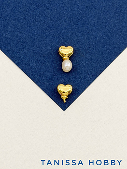 Бейл для вклейки, сердце 7мм, позолота, В332