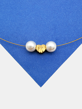 Бусина разделительная сердце ребристое 6мм, позолота, Р124