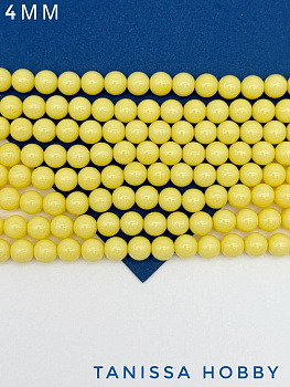 Жемчуг Майорка, желтый, Light Yellow, 4мм, нить, МА196