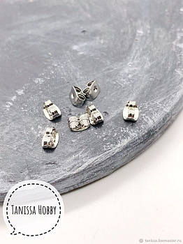 Заглушки для пусет, родий. Е403