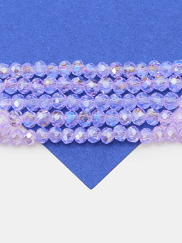 Хрусталь Рондели 2мм, лавандовый, нить, Х490