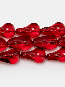 Хрусталь бусина Барочный жемчуг, алый красный, 22х13мм, штука, Х233