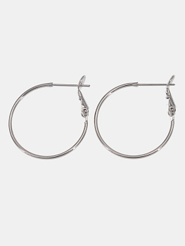 Швензы кольца итальянский замок, 25мм, родий, Е714