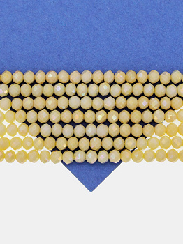 Хрусталь Рондели 4мм, желтый АВ шайн, нить, Х500