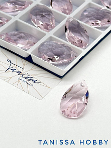 Подвеска кристалл капля, Rose, 22мм, Tanissa Crystals, СТ377
