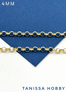 Цепочка ролло, 4мм, античная позолота, 50 см, СН102
