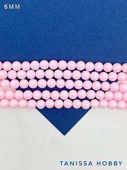 Жемчуг Майорка, розовый, Light Rose, 6мм, нить, МА189