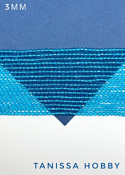 Шпинель синтетическая, голубая, 3мм, нить, Б232