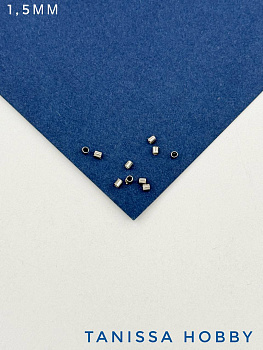 Кримпы трубочка цилиндр 1,5мм, родий, 10 штук, М303