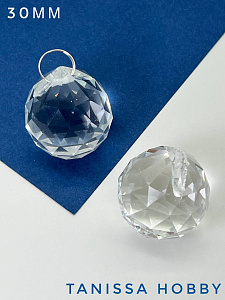 Подвеска шар, интерьерный кристалл, 30мм, хрусталь, ЛС041