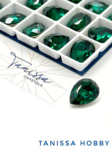 Кристалл капля Emerald, 14х10мм, Tanissa Crystals, СТ334
