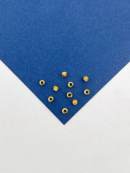 Разделительные бусины граненый шар 3мм, 10 штук, позолота, РА021